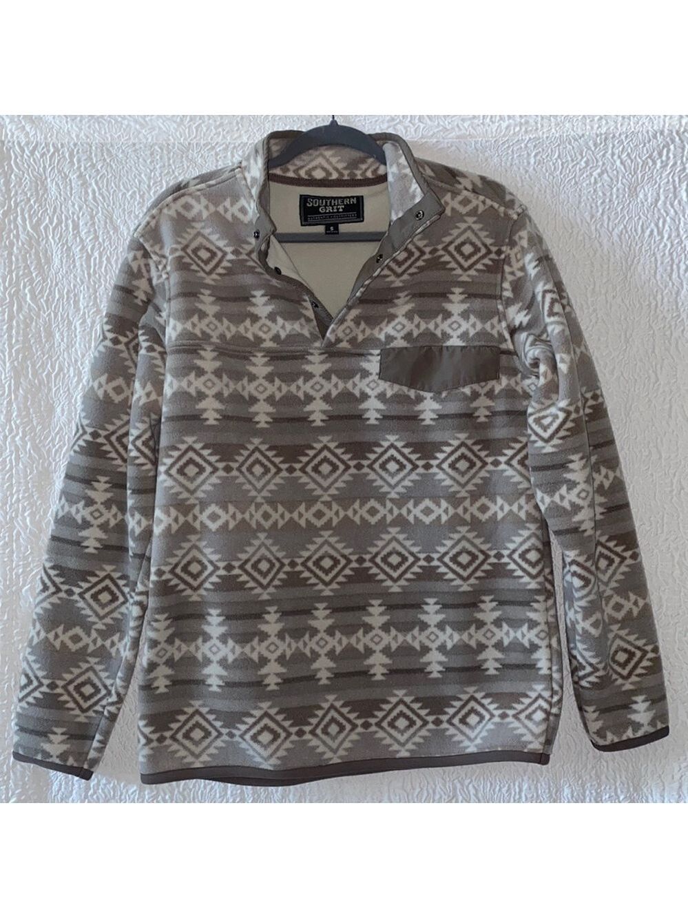 Southern Grit Southwestern/Tribal Print Pullover Tundra Fleece Sweater